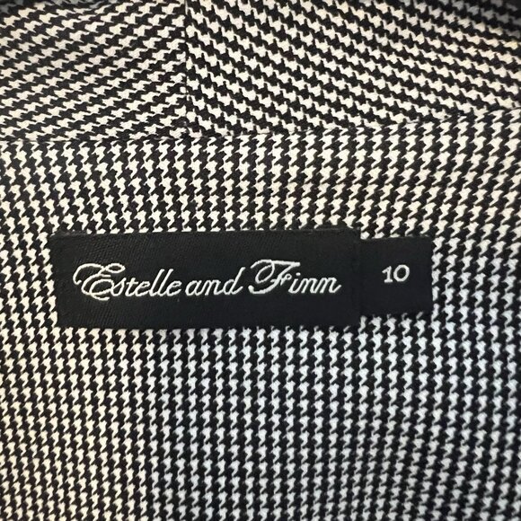 Estelle And Finn Coat Jacket Women's Y2K Size 10 Houndstooth Open Front Pads - Picture 4 of 10